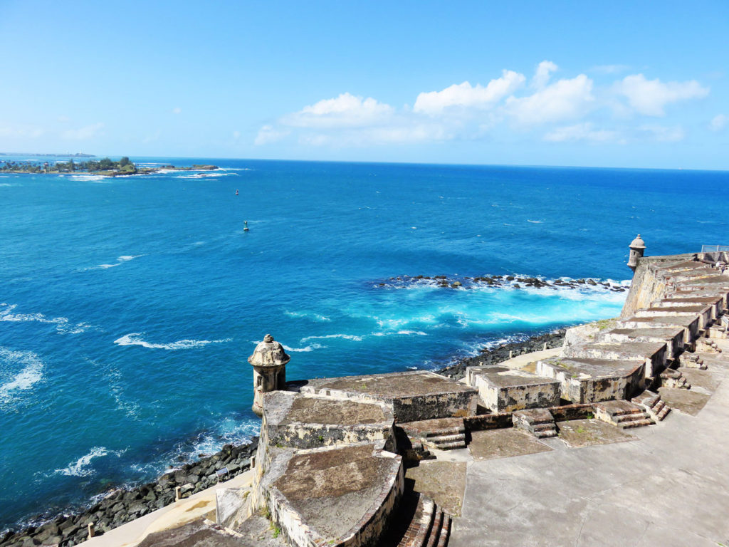 View of ocean from El Morro Fort San Juan, Puerto Rico
