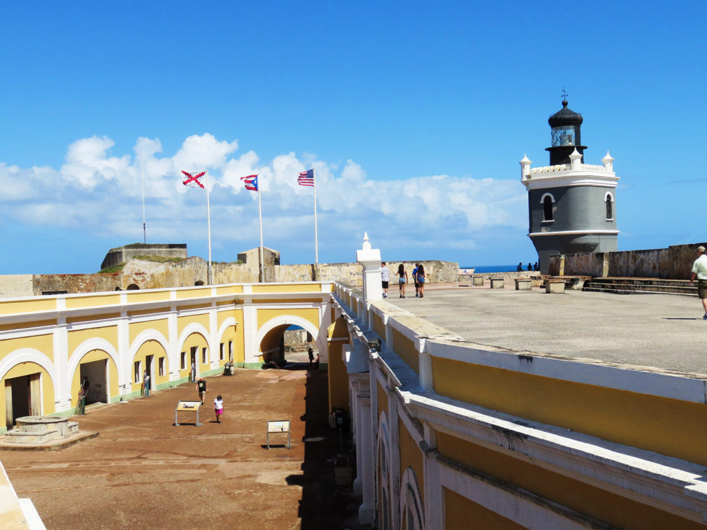 Top of El Morro Fort in San Juan, Puerto Rico