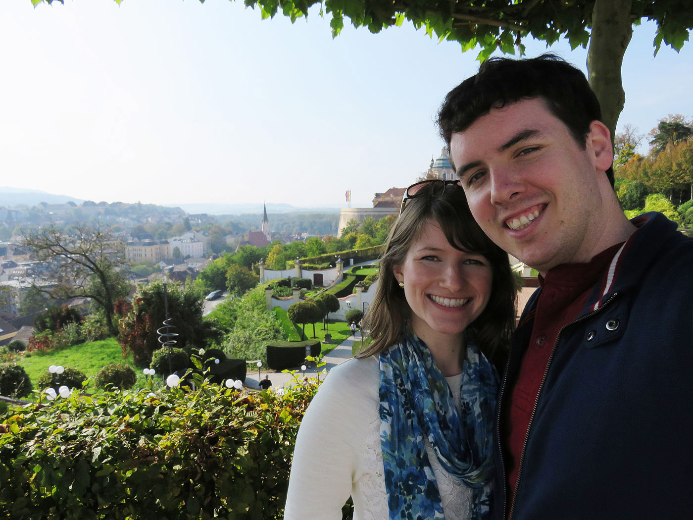 Katelyn and her husband in Melk, Austria