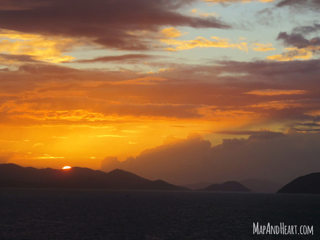 Sunset in the British Virgin Islands