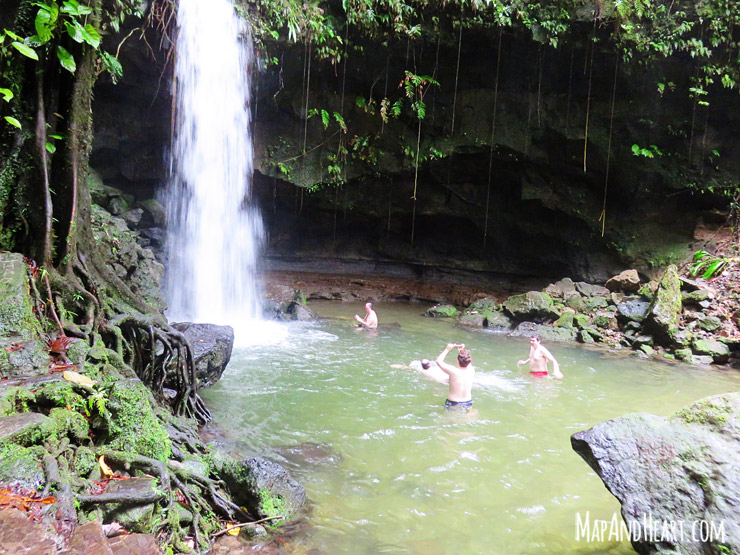 Swimming in the freezing cold Emerald Pool!