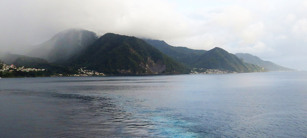 View of Dominica from cruise ship