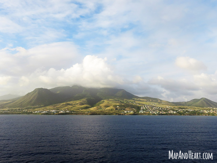 Sailing along St. Kitts from cruise ship