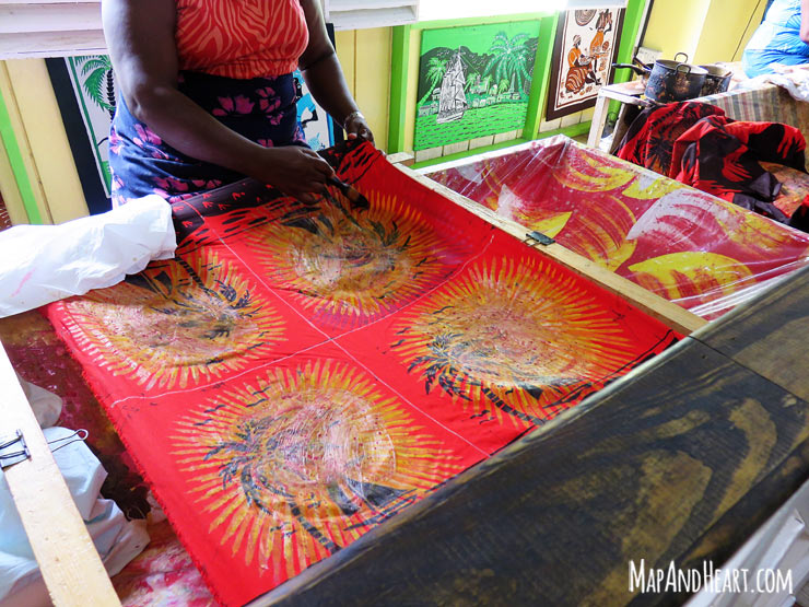 Batik demonstration at Romney Manor, St. Kitts