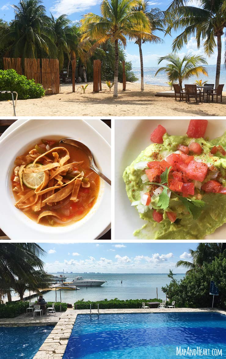 Zama Beach Club Isla Mujeres Mexico, Yucatan Lime Soup, Watermelon Guacamole, Pool